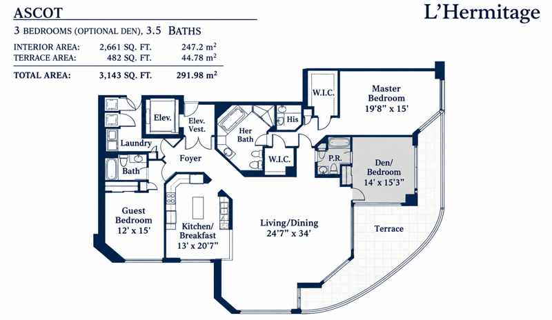 3 bedroom Condominium at 3100 N Ocean Boulevard #1610, Lhermitage I Condominium, Fort Lauderdale — photo 2