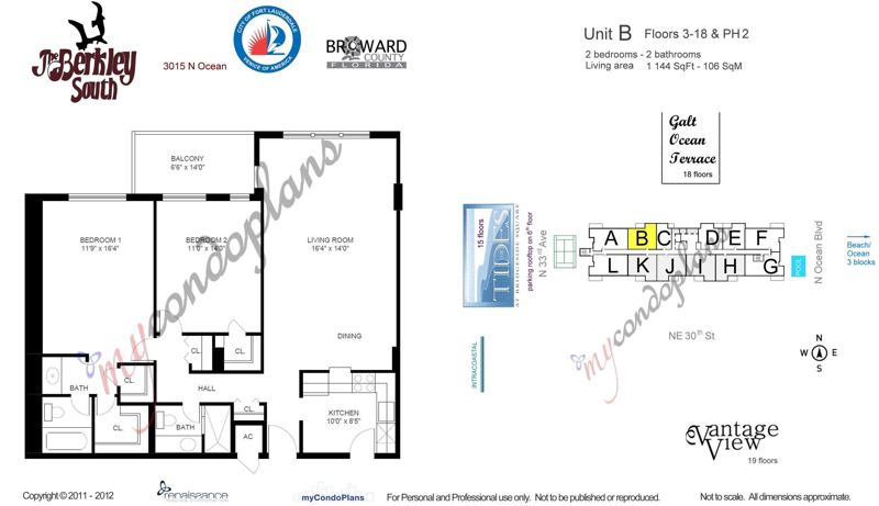 2 bedroom Condominium at 3015 N Ocean Boulevard #17B, Berkley South Condo, Fort Lauderdale — photo 3
