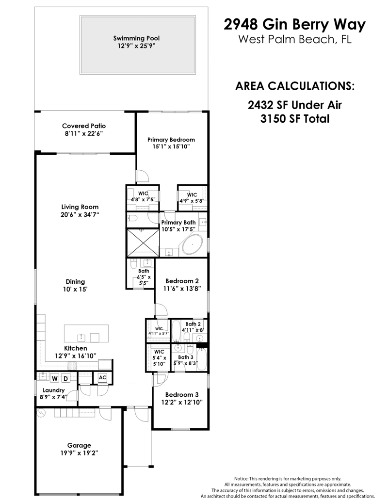 3 bedroom Single Family Residence at 2948 Gin Berry Way, Banyan Cay Resort Community Plat, West Palm Beach — photo 3