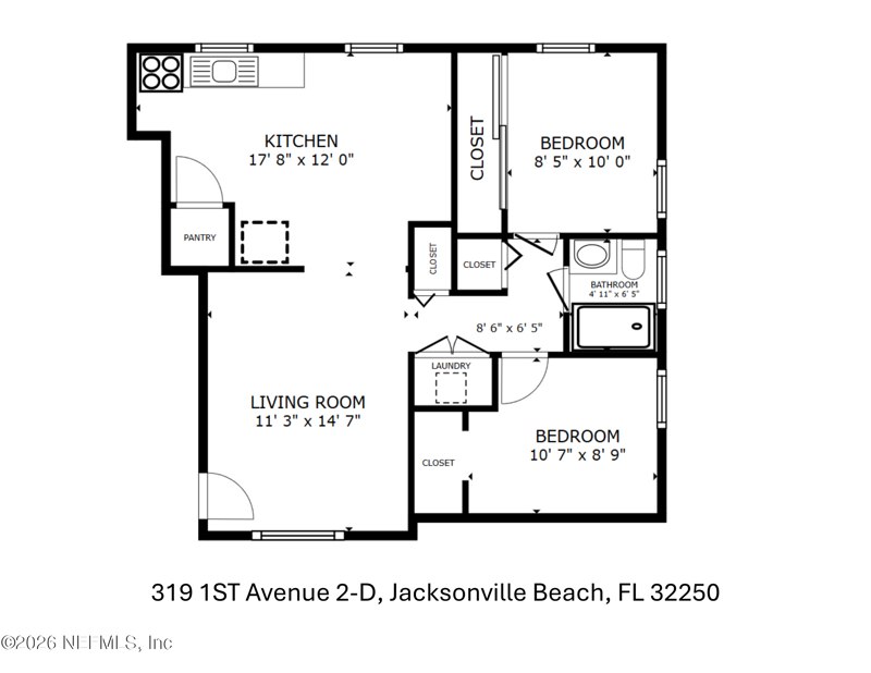 2 bedroom Condominium at 319 1st Avenue #2-D, Palms Court Condo, Jacksonville Beach — photo 3