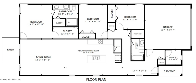 3 bedroom Single Family Residence at 9018 Kipper Drive, Mill Creek, Jacksonville — photo 2