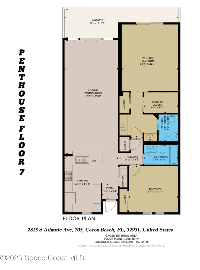 2 bedroom Condominium at 2815 S Atlantic Avenue #705, Waters Edge Apts Condo, Cocoa Beach — photo 2