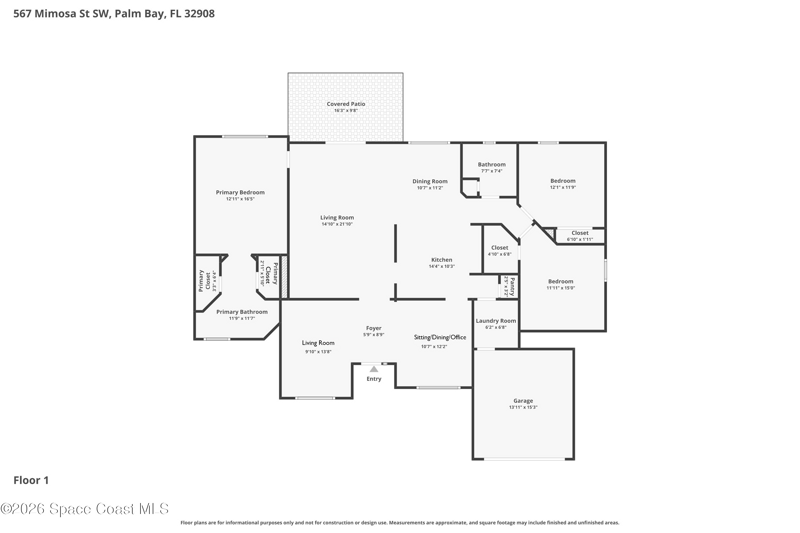 3 bedroom Single Family Residence at 567 Mimosa Street, Port Malabar Unit 31, Palm Bay — photo 2