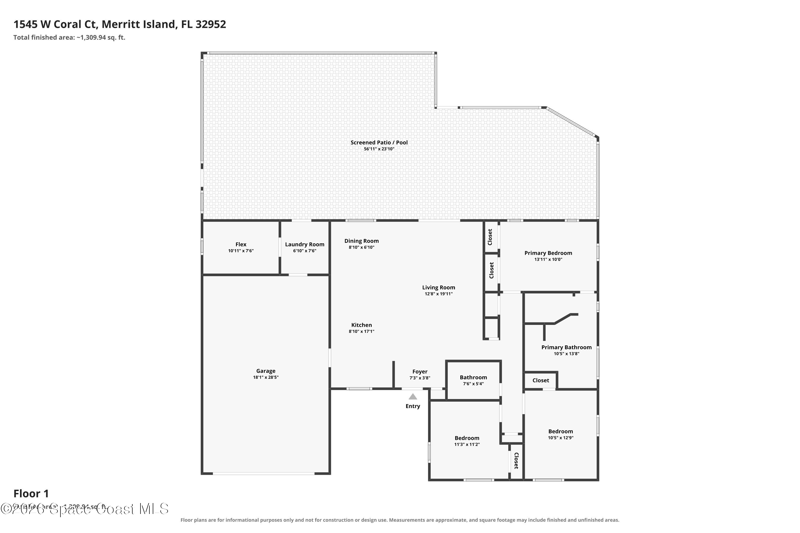 3 bedroom Single Family Residence at 1545 W Coral Court, Surfside Estates Unit 3, Merritt Island — photo 2