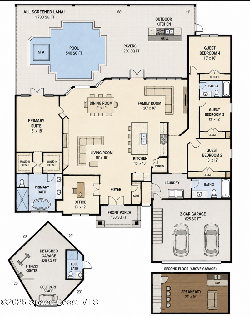 5 bedroom Single Family Residence at 2882 Bellwind Circle, Summer Lakes Phase 1 Viera Central Pud-A Portion O, Rockledge — photo 2