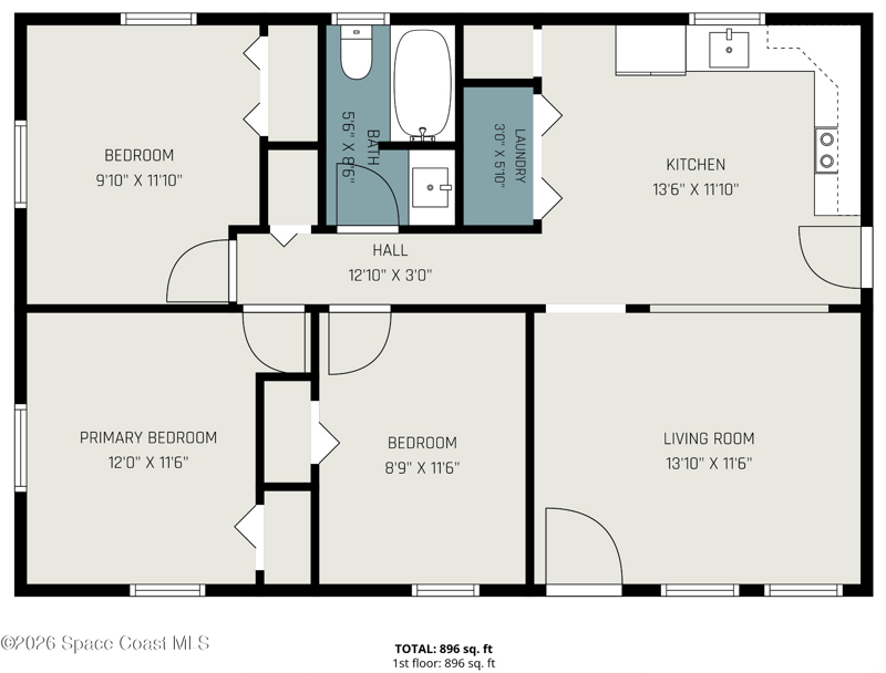 3 bedroom Single Family Residence at 1076 Ivanhoe Street, Port Malabar Unit 14, Palm Bay — photo 2