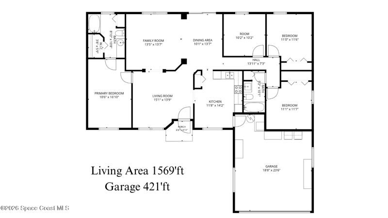 4 bedroom Single Family Residence at 1354 Scranton Street, Port Malabar Unit 36, Palm Bay — photo 2