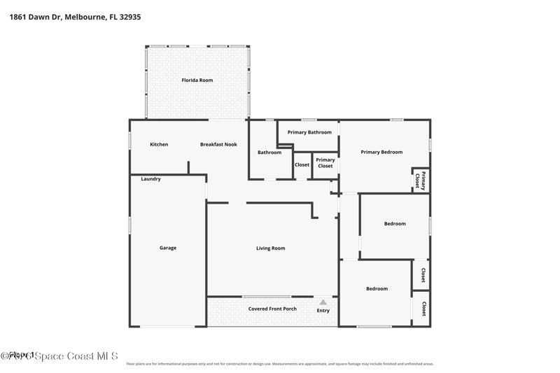 3 bedroom Single Family Residence at 1861 Dawn Drive, Aurora Heights Subd, Melbourne — photo 2