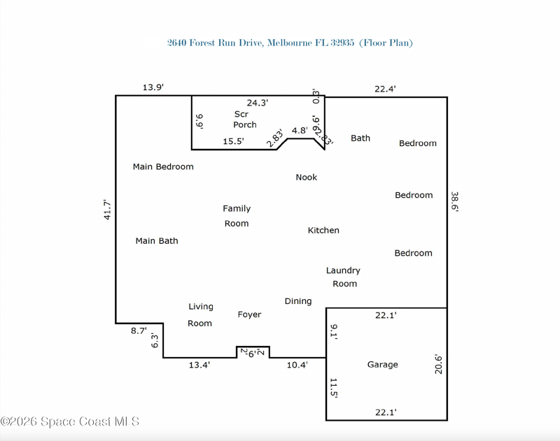 4 bedroom Single Family Residence at 2640 Forest Run Drive, Wickham Forest Phase 1, Melbourne — photo 2